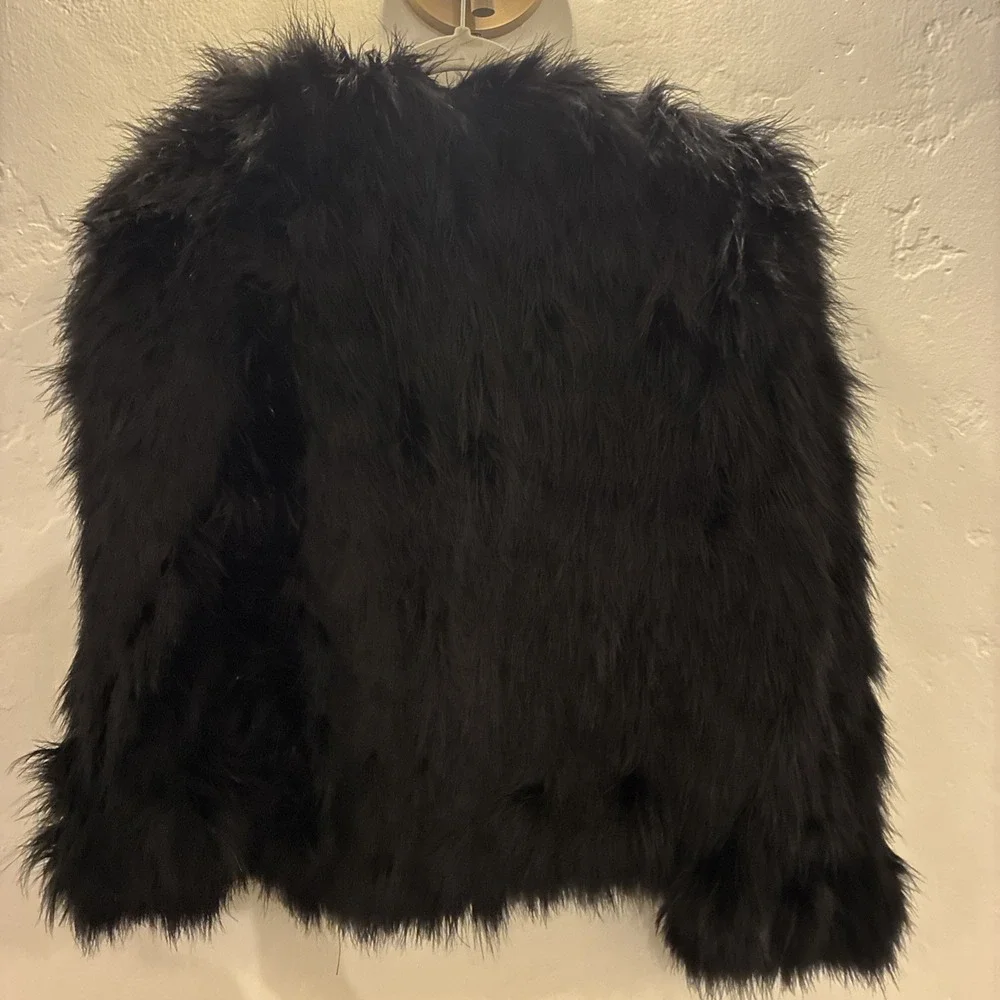 Neiman Marcus Feather Jacket Black Women - Picture 8 of 9